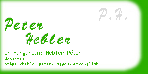 peter hebler business card